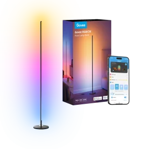 Smart RGBIC corner floor lamp with music sync and voice control